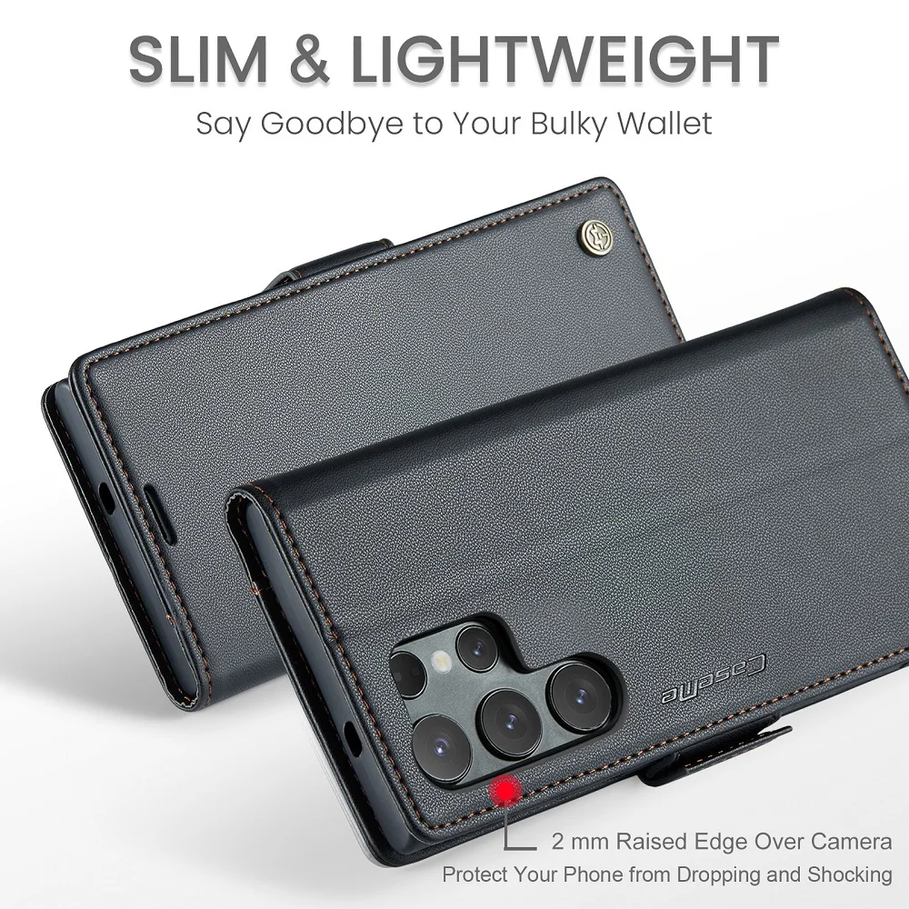 Magnetic Flip Cover Leather Card Holder Wallet For Samsung Galaxy S26 S25 FE S24 Ultra Plus A56 A16 Case RFID Protection Funda