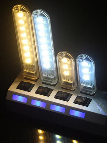 Портативный USB LED-ночник, теплый белый свет, 5 штук — изображение продукта