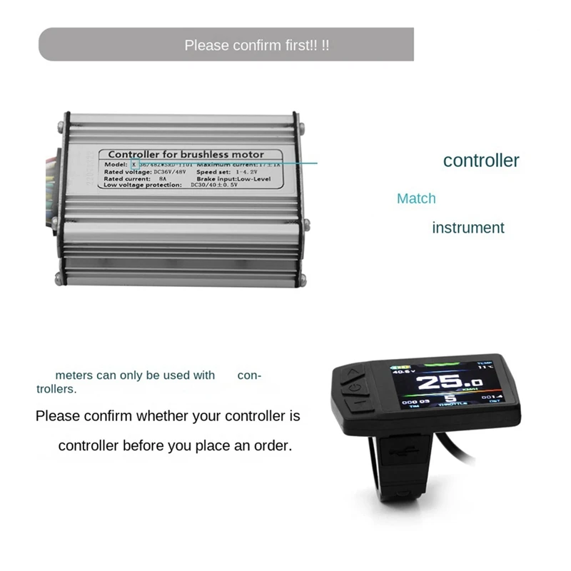 Ebike Display For KT TF01U 24V 36V 48V Intelligent Colorful LCD Meter Waterproof Joint Electric Bicycle Meter