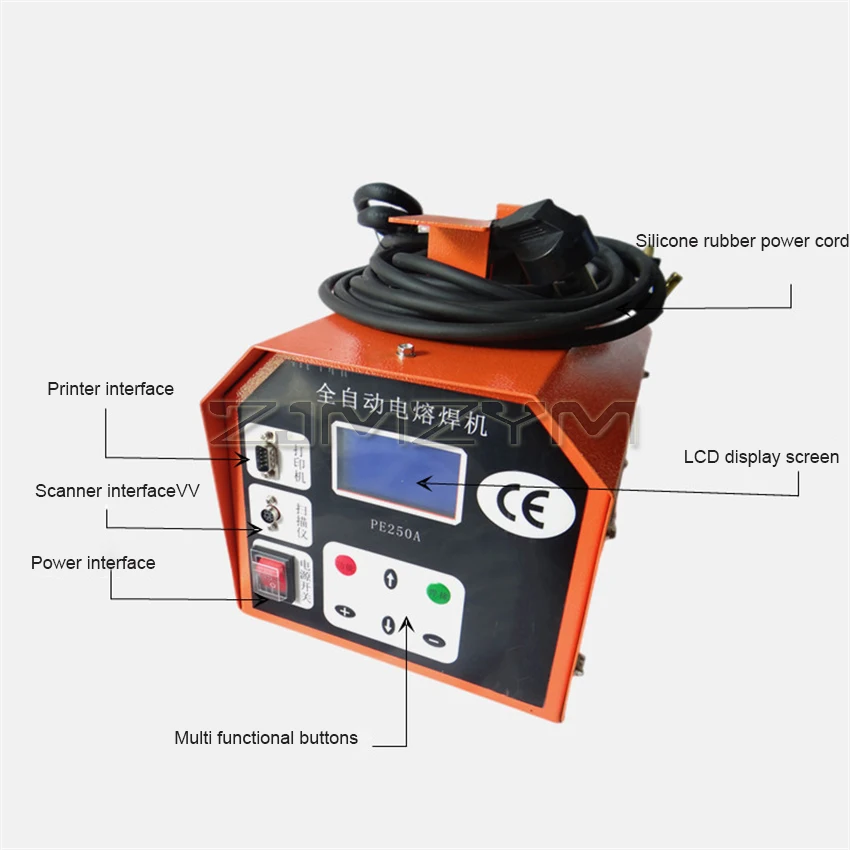220V 2500W PE Tube Hot Melt Welder Fully Automatic Pipeline Welding Machine PE Pipe Electric Fusion Welding Machine 20~200mm