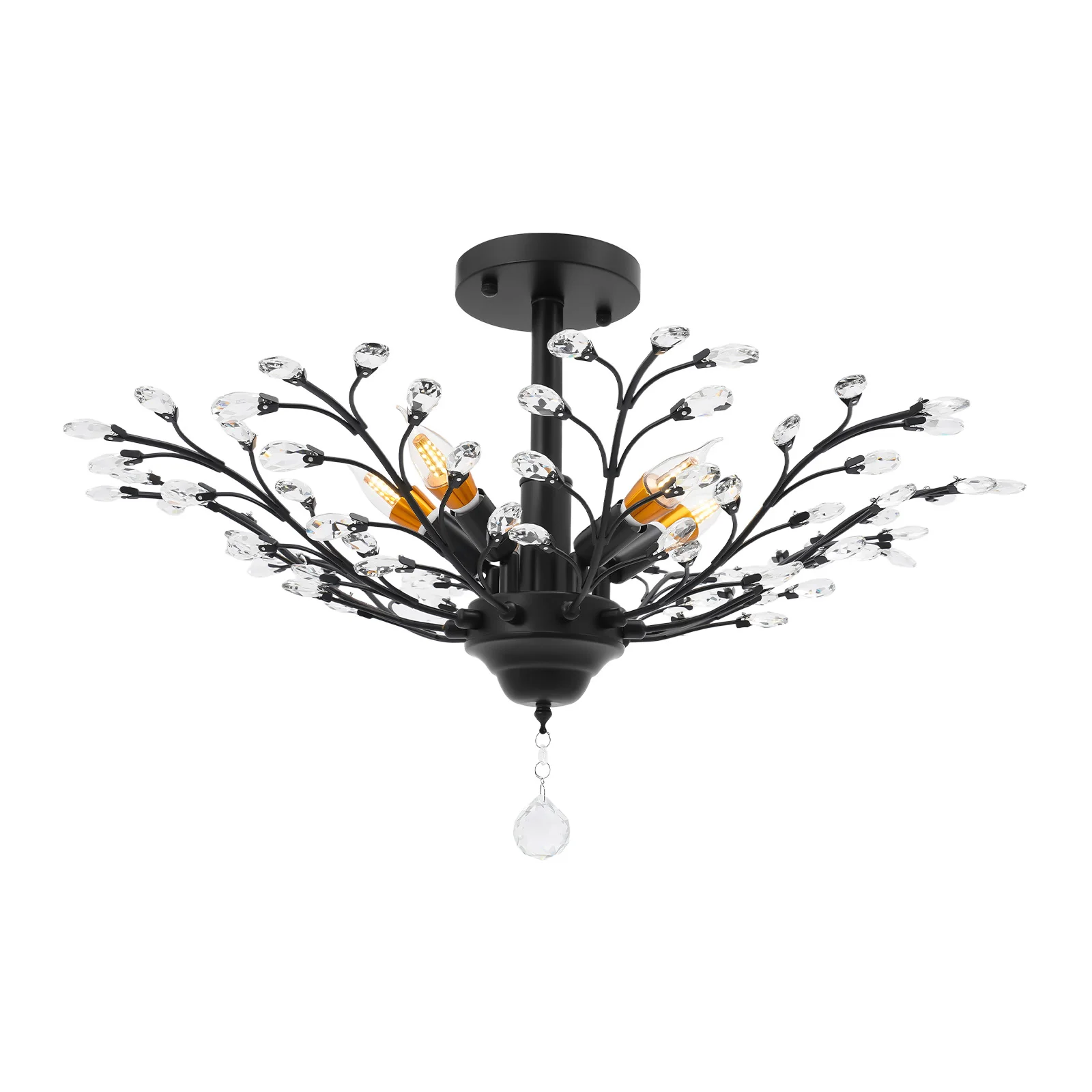 

Винтажные хрустальные люстры, потолочные светильники в форме ветвей 5*E12, элегантный хрустальный подвесной светильник для концертов, гостиной, спальни