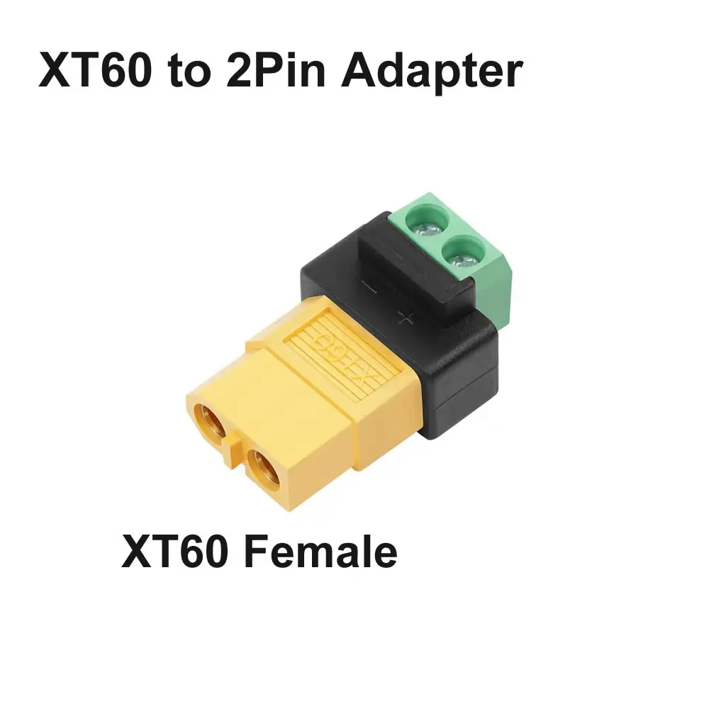 XT60 Connectors Terminal Adapter, XT60 naar 2Pin Soldeerloze Terminal Adapter voor Zonnepanelen, Drone, Modelvliegtuigen, Balanslader - afbeelding 1