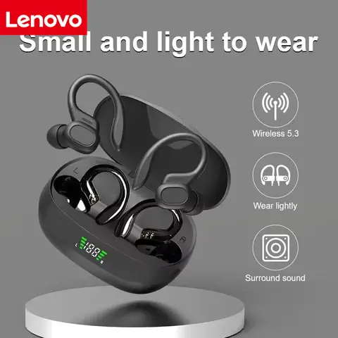 Original Lenovo écouteurs sans fil Ture sans fil écouteurs crochet d'oreille sport HiFI stéréo étanche casque avec micro TWS casque