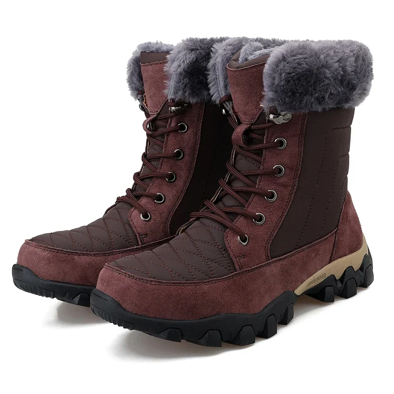 Winter Men Boots High Quality Waterproof Snow Boots Keep Warm Plush Non-slip Outdoor Hiking Shoes Work Casual Shoes for Men