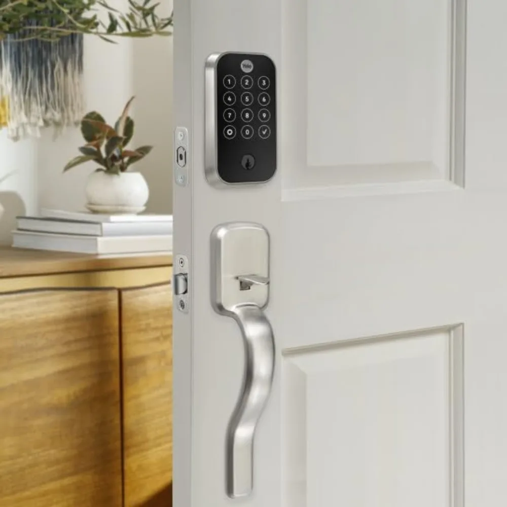 กุญแจล็อคประตูแบบสัมผัส Assure Lock 2 Touch Deadbolt สีนิกเกิลซาติน พร้อมมือจับแบบ Ridgefield และหน้าจอสัมผัสเชื่อมต่อ Wi-Fi