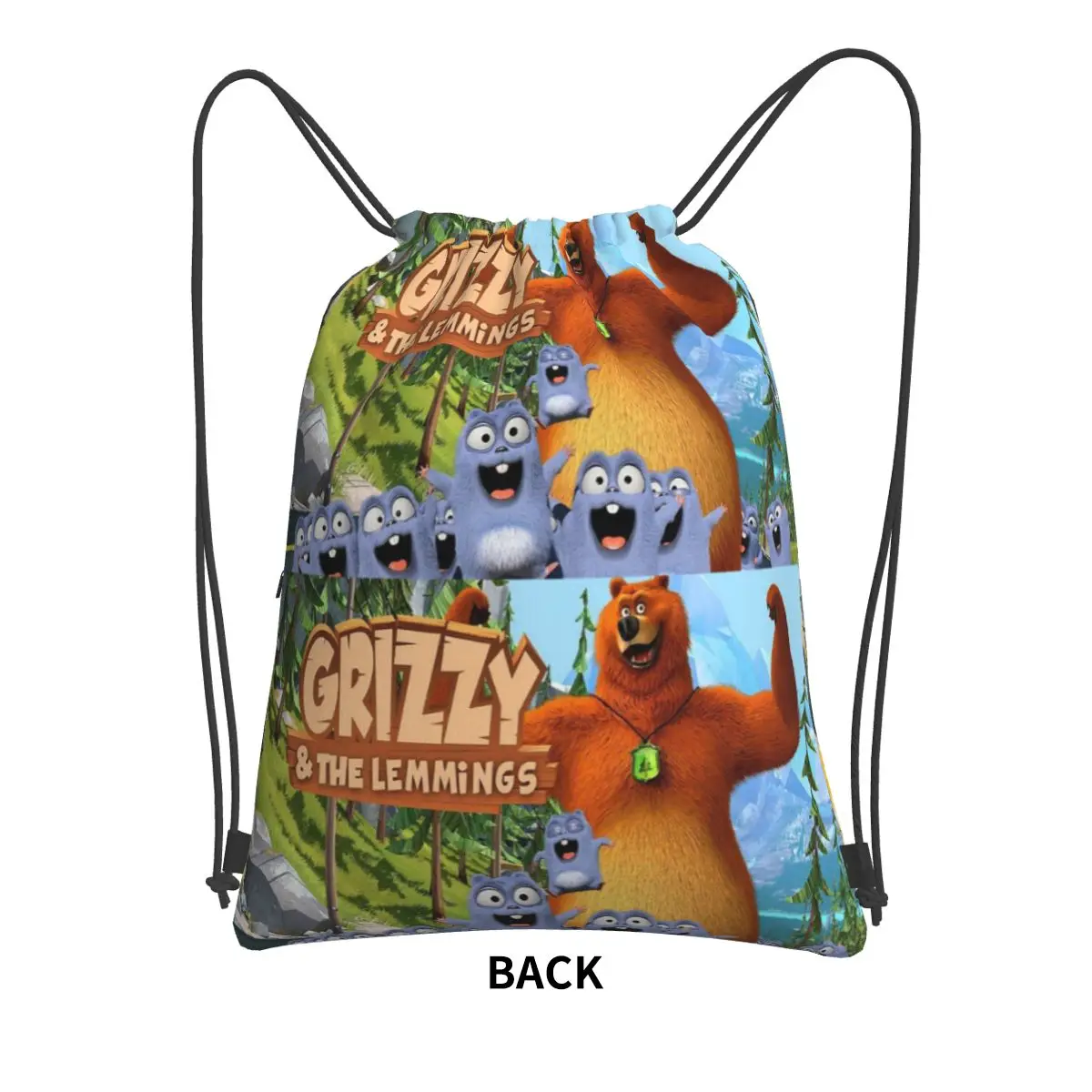 Grizzy Et Les Lemmings Backpacks Fashion Drawstring Bags Sports Bag Book Bags for Travel School
