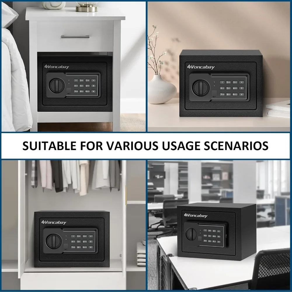 Money Safe Box for Home with Sensor Light and Mute Function & Fireproof Security Safe Box for Money Safe,with Digital Keypad