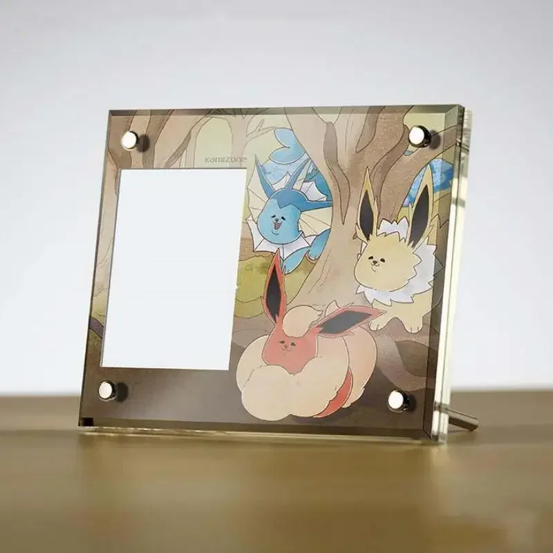 Self Made Pokemon Eevee Acrylic Brick Shield Photo Display Box Anime Game Characters Classic Series Collection Card Child Gifts