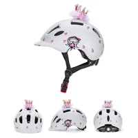 BATFOX-casco de bicicleta para niños, ligero y resistente, corona de princesa, bonito casco de bicicleta para niñas, equipo de protección para ciclismo