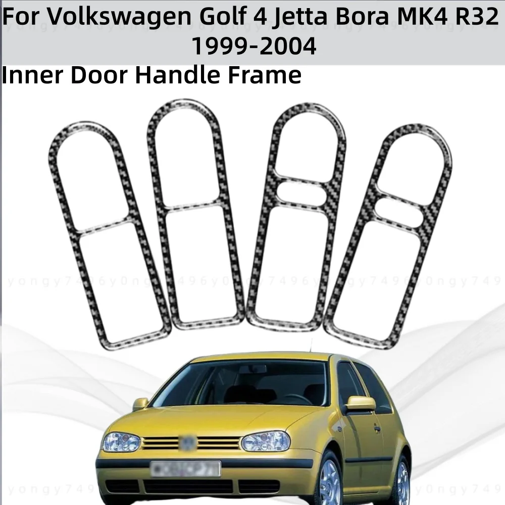 

Car Stickers Styling Inner Door Handle Frame Carbon For Volkswagen Golf 4Jetta Bora MK4 R32 1999-2004 Decoration Accessories