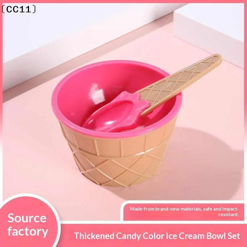 Vibrant Color Ice Cream Bowls With Spoons Dessert Sundae Dishes Set For Birthday Holiday Party Ice Cream Favor Gift Decor〔CC11〕