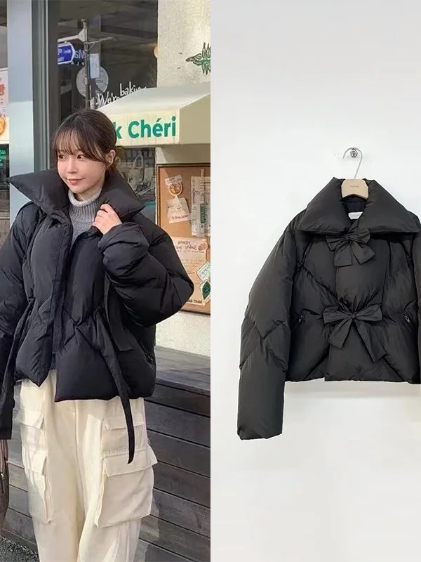 

Warmth Knot Short down Jacket Outerwear for Winter New Arrival from Dongdaemun Toogod Polyester Knitted Coat