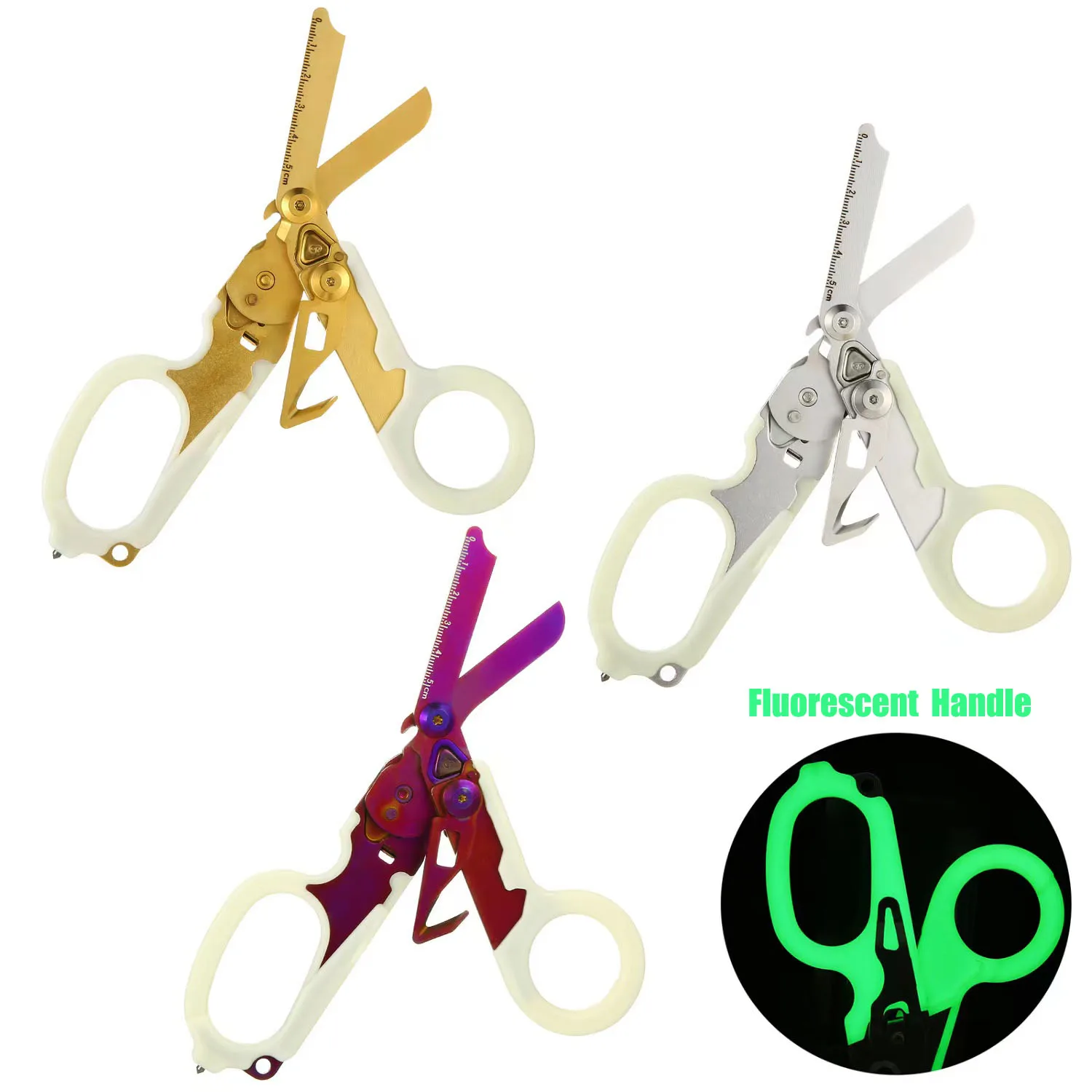 6 In1 Foldable Medical Scissor Emergency Response Shear Foldable First Aid Kit Scissors Tactical Plier Outdoor Survival EDC Gear