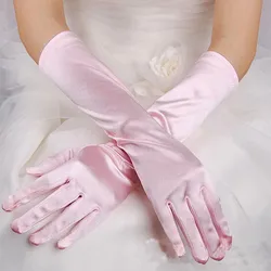 Women'S Solid Color Fashion Gloves Bridal Wedding Dress Gloves Party Performance Gloves Long Comfortable Minimalist Gloves