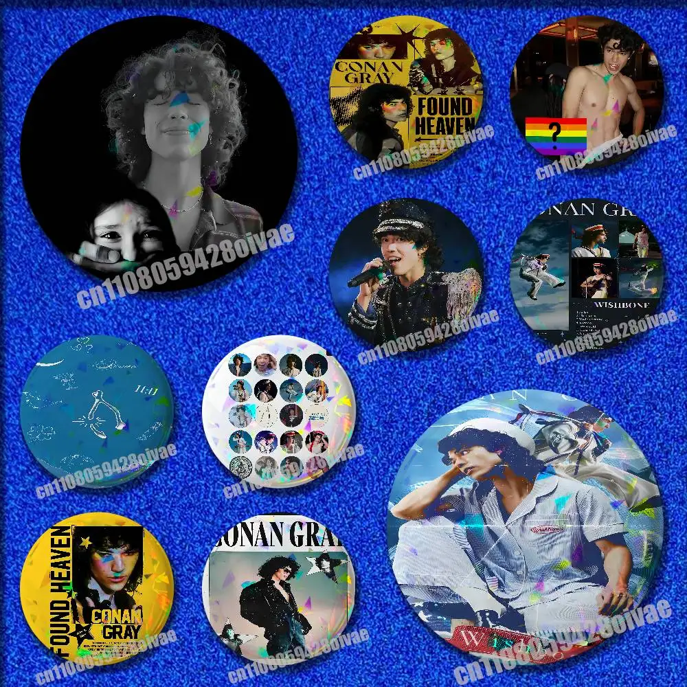 

C-Conan Gray Wishbone Found Heaven Kid Krow Insignia Badge Cover For Brooch Ornament 75mm 25mm 44mm 32mm 58mm Round Pin