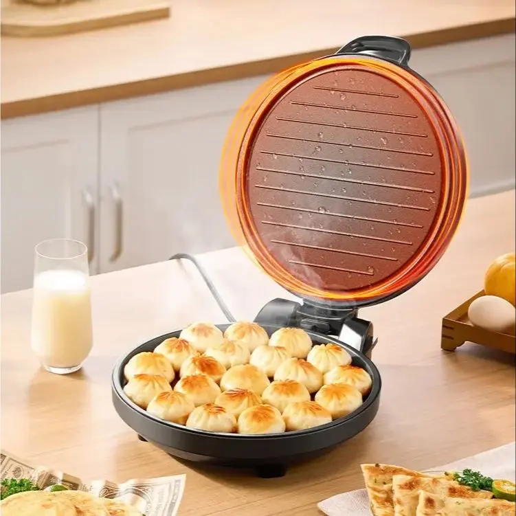 Midea electric griddle, household double-sided heating breakfast maker, enlarged and deepened electric grill and meat pan.