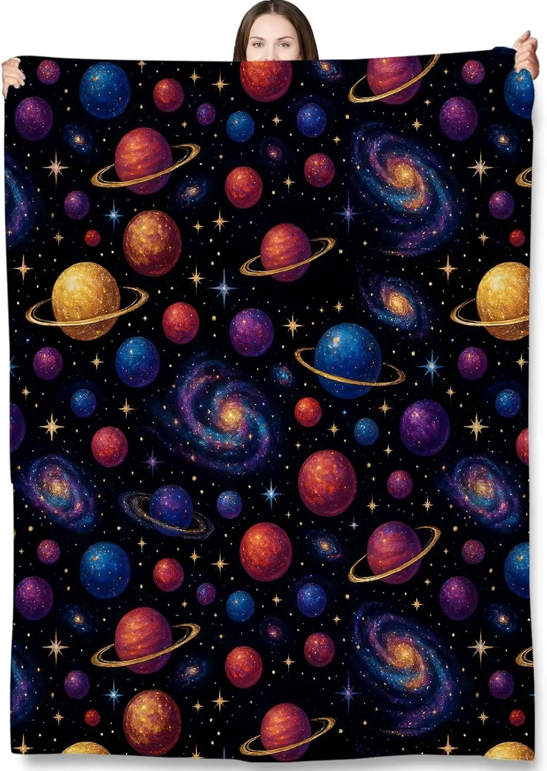 

Одеяло с планетами Galaxy, подарки для взрослых и детей, одеяла для космического пространства для декора гостиной, спальни, нечеткий теплый фланелевой плюш