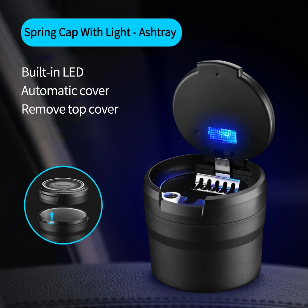 

New Car Ashtray Garbage Coin Storage Cup Container Cigar Ash Tray Car Styling Car Ashtray With LED Light Car Accessories