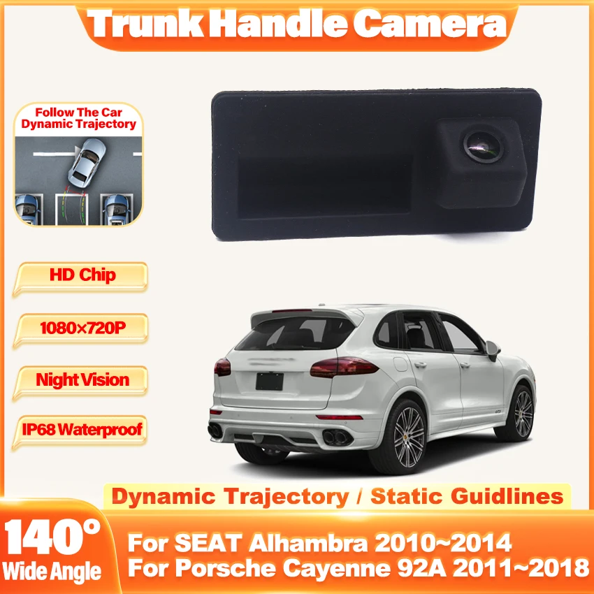 Dynamic Trajectory Tracks Car Rear View Camera For Porsche Cayenne 92A 2011~2018 For SEAT Alhambra 2010~2014 Night Vision CCD HD