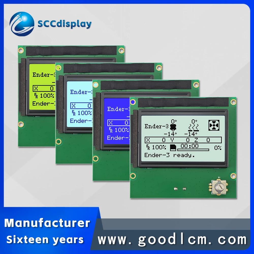 High-standard quality with rotary knob LCD screen SJXD12864F-3 high-brightness backlight Chinese character font LCM module