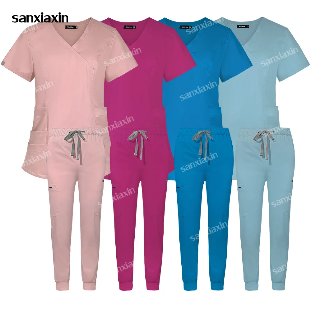 

Hospital Surgery Clothes Beauty Salon Workwear Medical Nurse Uniform Women Scrub Set Nursing Accessories Dental Clinic Top Pants