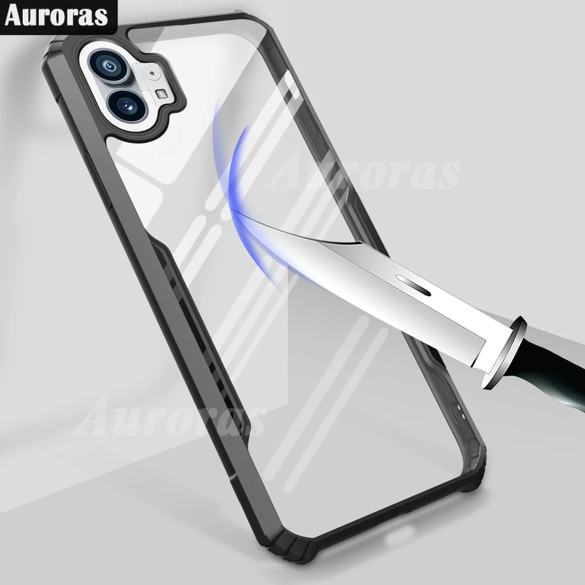 Auroras For Nothing Phone 2 Case With Holder Ring Clear Airbag Frame Shockproof Soft Shell For Nothing Phone 1 Back Cover image 3