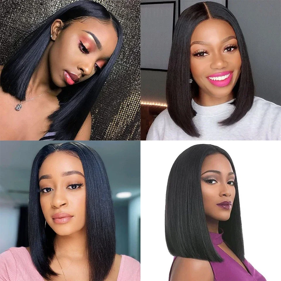 T Part Bob Lace Wig Remy Human Hair Wigs for Women Brazilian Bone Straight Short Bob 4X1 T Part Lace Wig Perruque Cheveux Humain