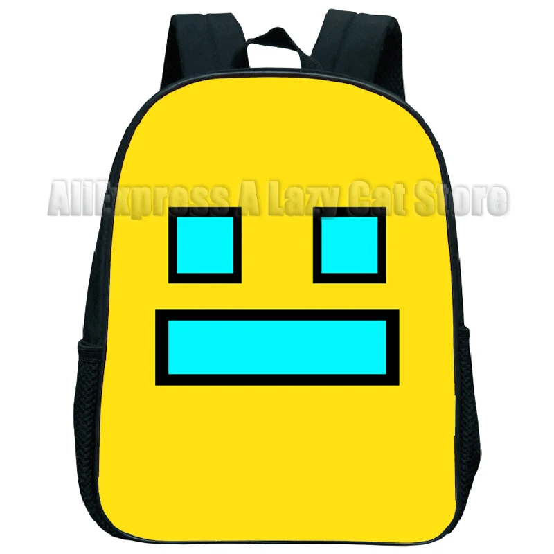 Angry Geometry Dash Backpack For Baby Boys Girls Cartoon Children Kindergarten Schoolbag Kids Gift