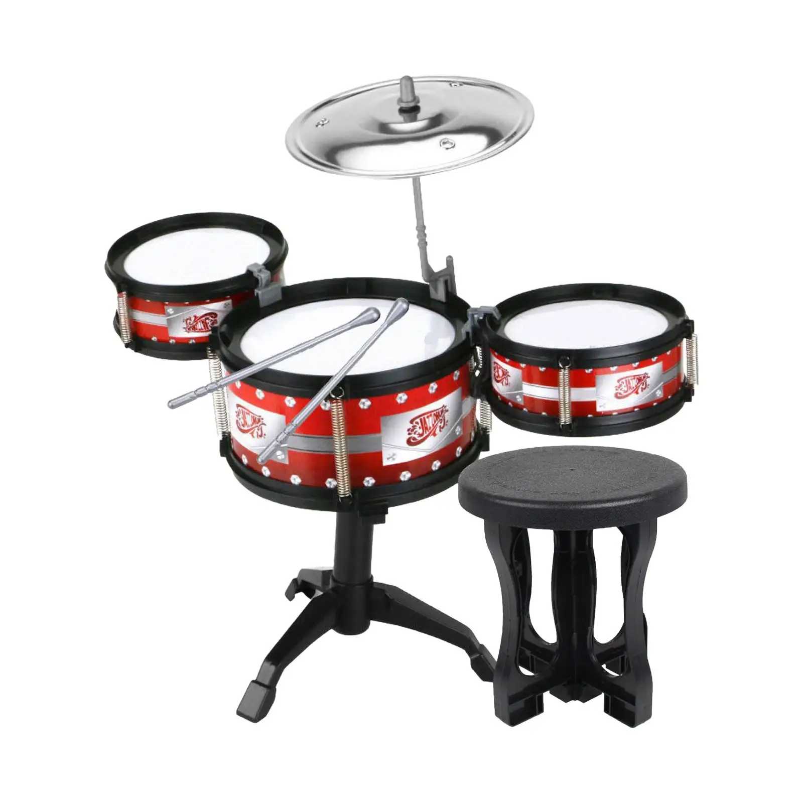 

Children's Jazz Drum Set Educational Toys Kids Valentines Gifts for Stage Performance Children Kids Preschool Boys Girls