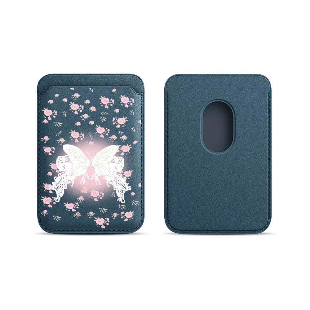 Bow Flower INS Leder-Kartenetui Handyhülle Kartenhalter für Magnetische Hülle Geeignet für alle iPhones für Magsafe Karten-Handytasche – Detail 7