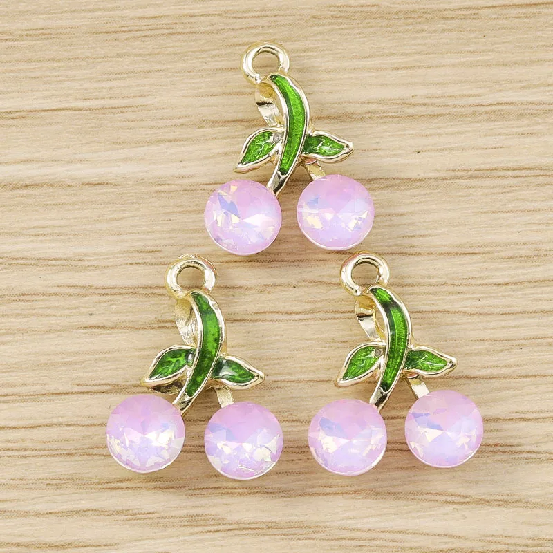 

Tusember 10pcs Exquisite Fine Crystal Cherry Pendant Charms for Jewelry Making Fashion Drop Earrings Necklace DIY Craft