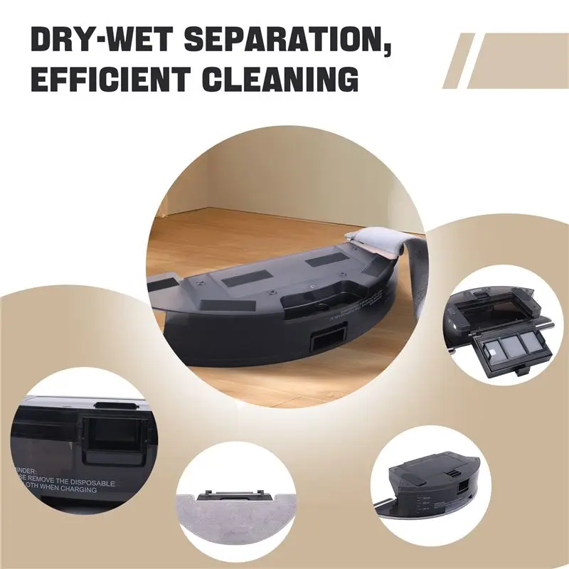 AEE4-2 In 1 Vacuum Dust Box For Proscenic M7 Max /Conga 999 Vital Vacuum Cleaner Accessory Water Tank Dust Box Set With Cloth