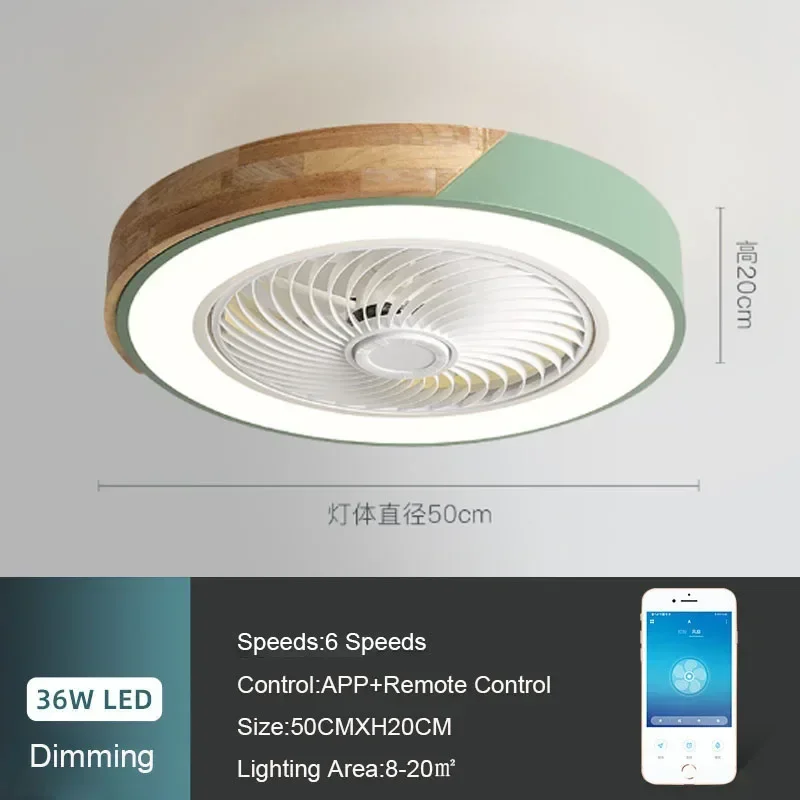 wushiyu Nordic smart Decken ventilatoren mit Licht für Wohnzimmer Esszimmer blätter reversible 6-Gang 52cm Ventilatoren Beleuchtung 36w niedrige Boden ventilatoren Lampe 6