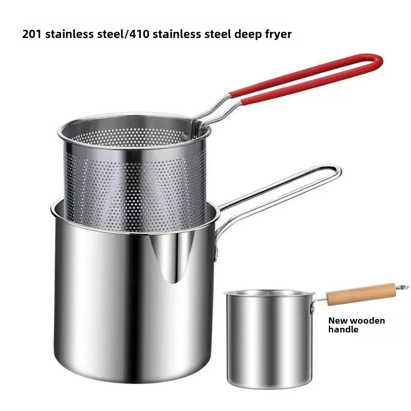 

Stainless steel fryer, household small oil fryer, skewer fryer with filter, induction cooker, energy-saving fryer, fried chicken