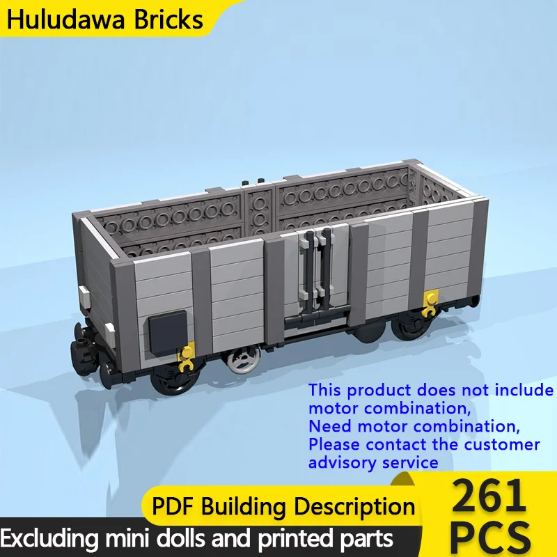 

Модель городской автомобиль MOC, строительные кирпичи, 4-колесный серый открытый вагон, модульная технология, детские праздничные подарки, сборка игрушек, костюм