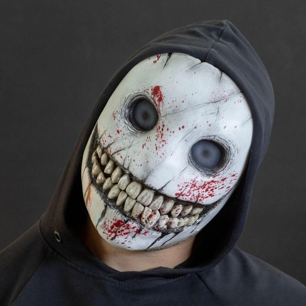 Respirator Half Face - 笑顔のエクソシストマスク ハーフフェイスマスク ハロウィン仮面舞踏会パーティーコスプレ衣装小道具 悪魔アクセサリー