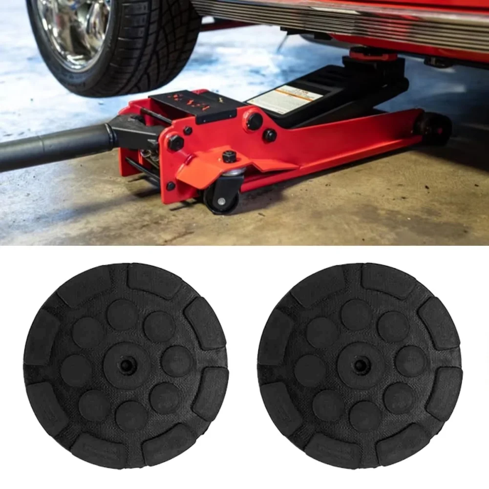 4 Piece Rubber Floor Jack Pad Kit For Safe Lifting Of Cars Trucks SUVs And Other Vehicles Up To 3 Ton Capacity