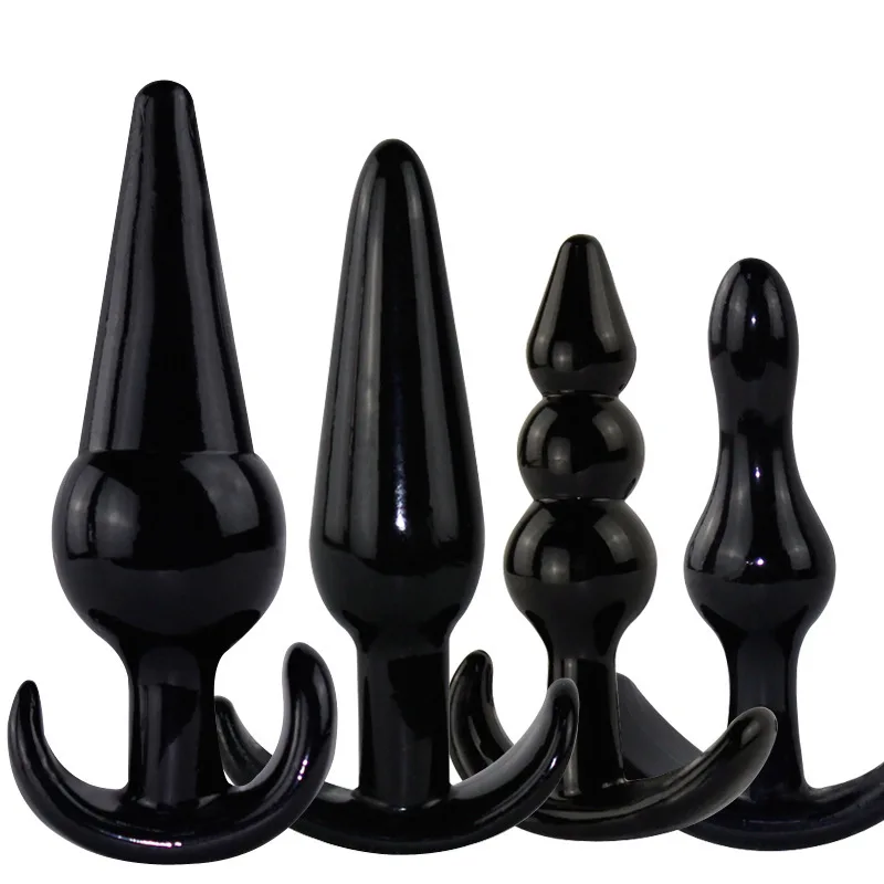 Plugue anal de silicone, quatro peças, extra grande, dispositivo de masturbação, brinquedos sexuais, brinquedo sexual adulto, dilatador anal