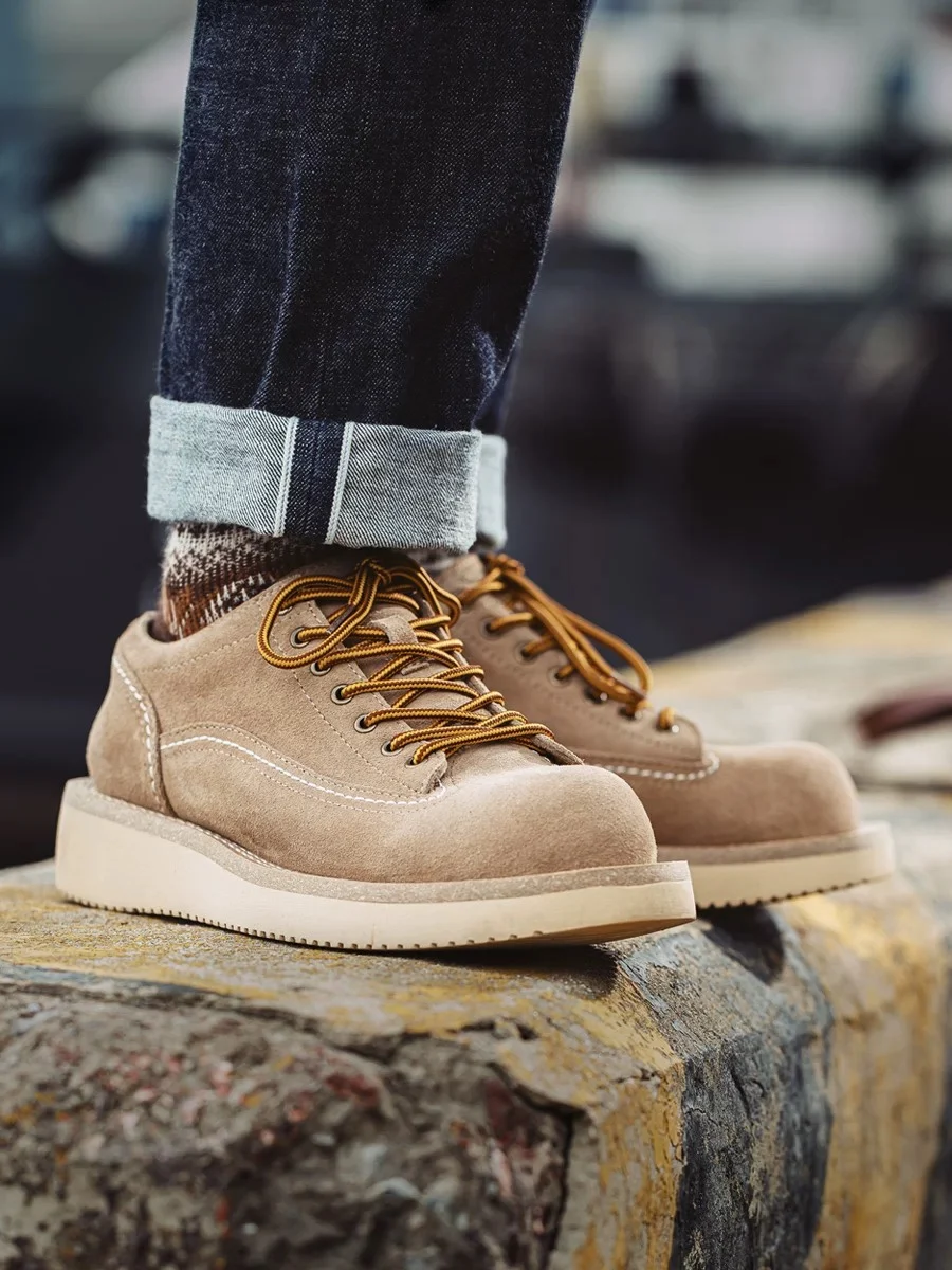 

Мужская повседневная обувь из искусственной замши в стиле ретро с большой головой Work oes Весенняя новинка Sle American Vintage Leisure oes Удобная нога...