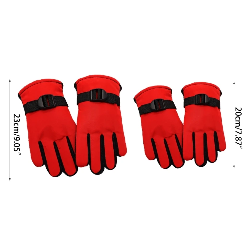 Детские перчатки, водонепроницаемые уличные термоперчатки с полным пальцем, детские зимние зимние варежки для мальчиков и 3-13