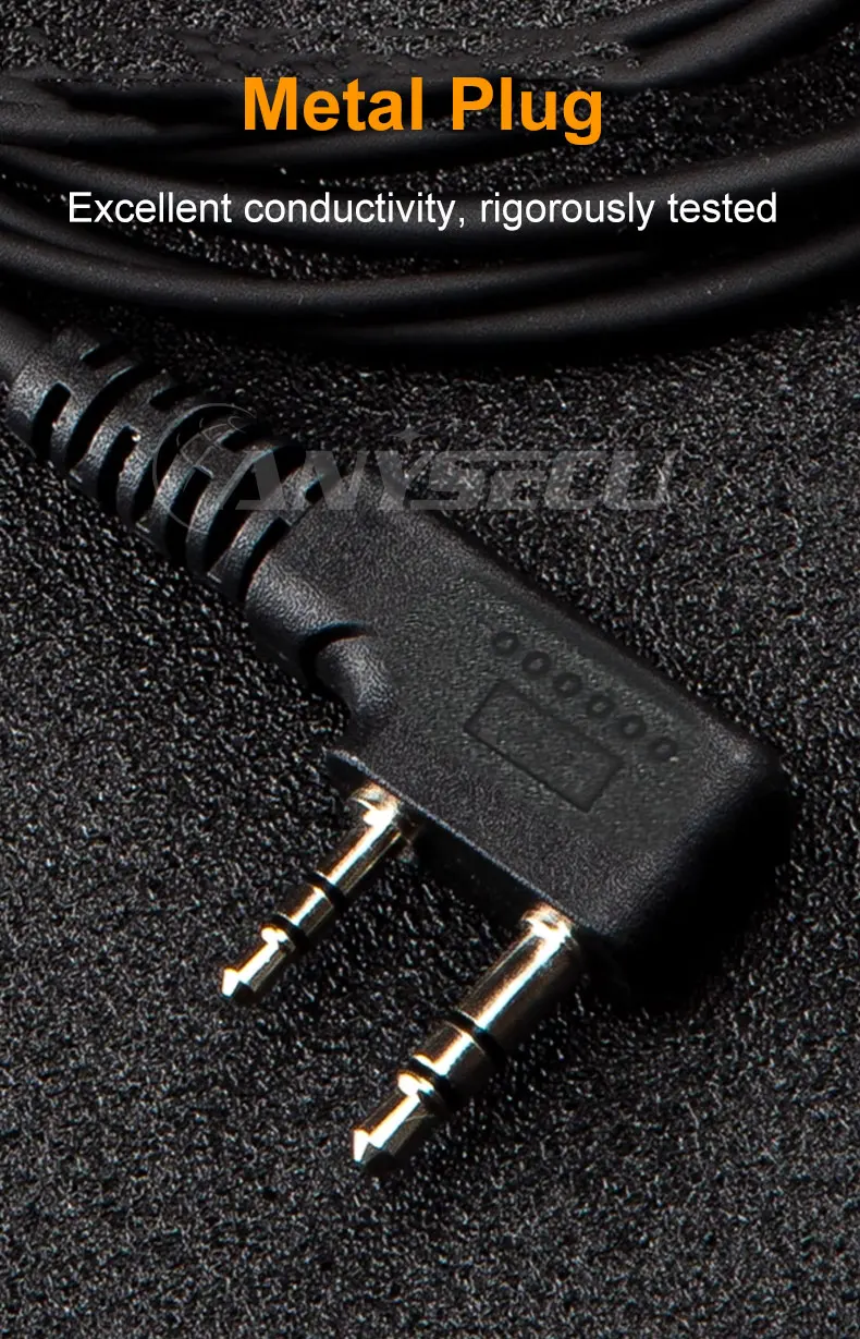 2PCS Walkie Talkie Headset Kopfhörer Kopfhörer Für Kenwood Baofeng UV-5R UV82 UV-17 UV 32 Tytera TC-UV8000 ANYSECU DM-A6 AC-215R – Detail 14