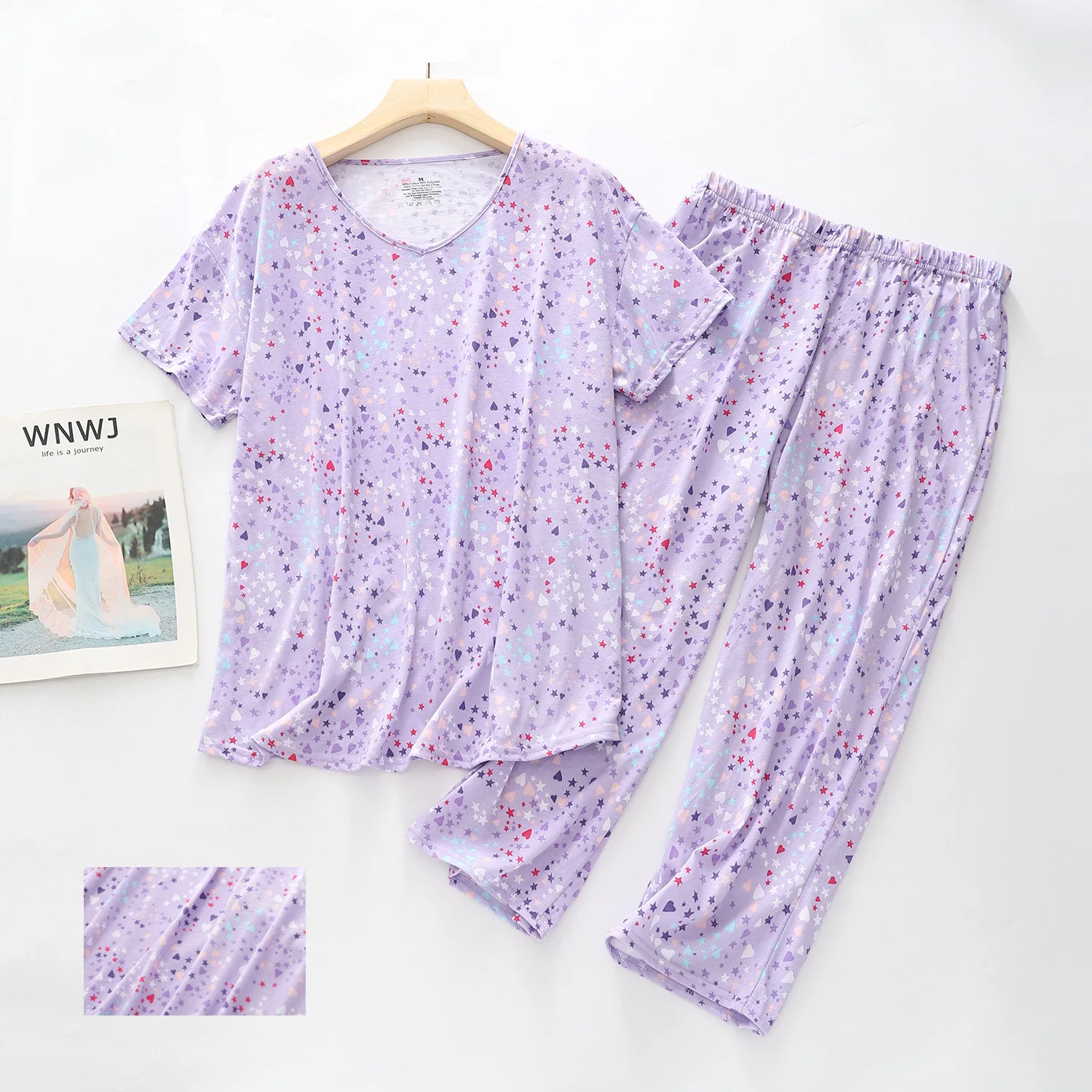 Ensembles de pyjama amples décontractés pour femmes, vêtements de nuit en coton doux pour dames, vêtements d'intérieur surdimensionnés, été