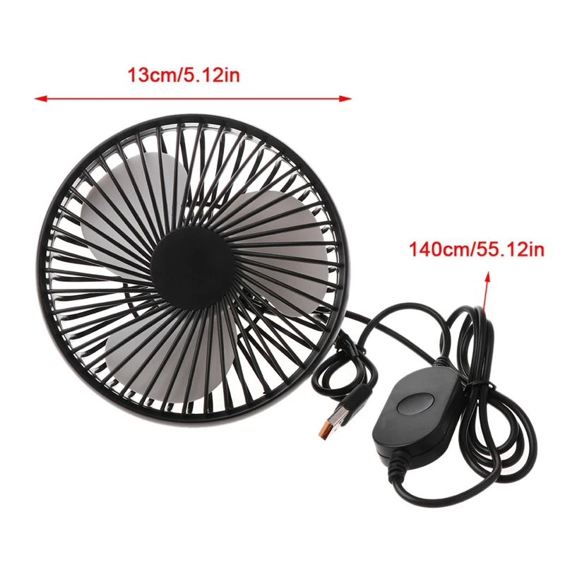 USB Car Fan Suction Cup Car for Seat Back Single for Head Car Fan 5V Universal Large Wind Three Speed Control USB Car Fa