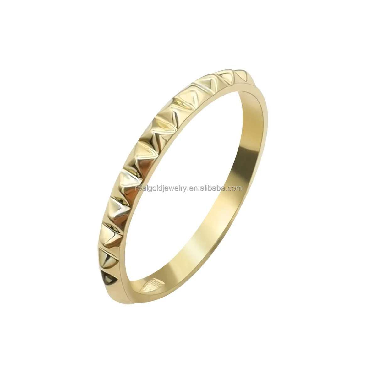 

Wholesale Fashion Solid 9k Real Gold Ring Jewelry 14K 18K Pure Gold Ring Customized Gold Ring for Women Gift