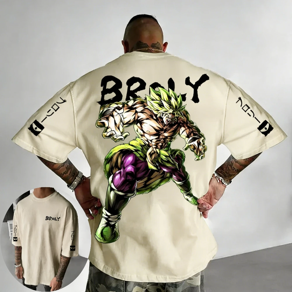 

Dragon Ball Z Men's and Women's T-Shirts Broly Anime Tee Summer and Spring Boy's Short Sleeves Versatile Parent-child Outfits