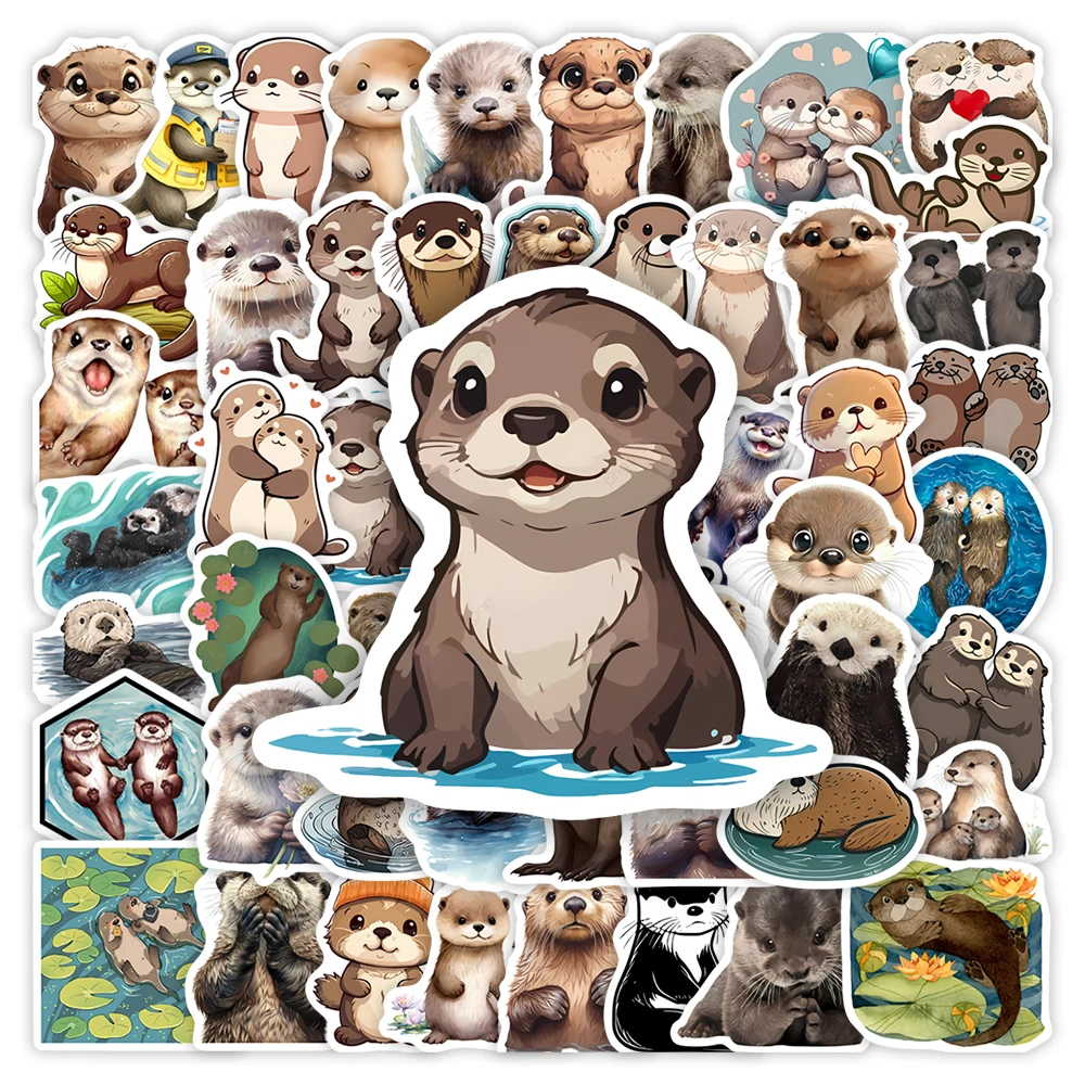 Cute Cartoon Otter Stickers DIY Kids Toys Gift Decorative Decal for Scrapbook Laptop Bottles Luggage Waterproof