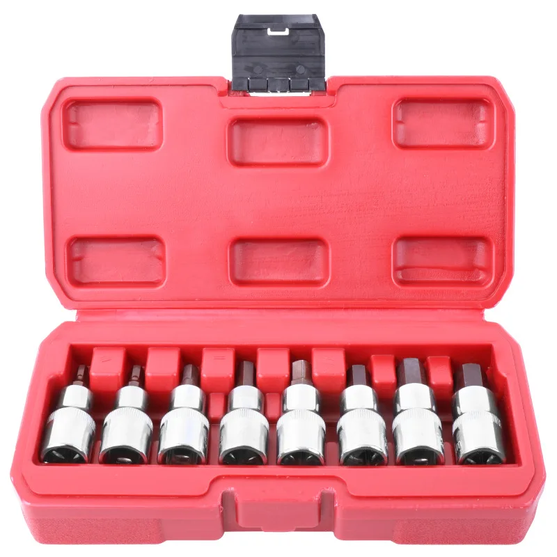 

8 Pcs Torx Star Bit Socket Set with Storgae Box Chrome Vanadium Steel T27-T70 Hexagon Socket Set Durable