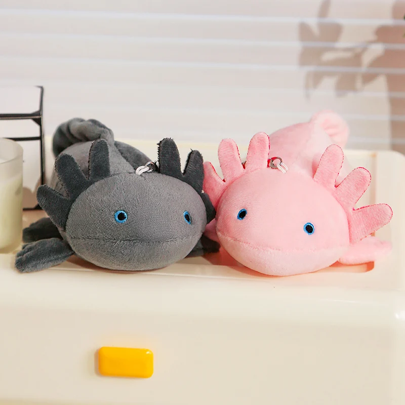 22 cm kleiner Axolotl-Plüsch-Schlüsselanhänger, Mini-süßer Salamander, Stofftier, Stofftier, Newt Kawaii, Taschenanhänger, Dekoration – Detail 2