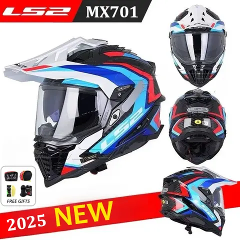 2025 नया ओरिजिनल LS2 MX701 कार्बन एक्सप्लोरर एंड्यूरो एडवेंचर मोटरसाइकिल डुअल स्पोर्ट हेलमेट एंटी-फॉग डबल लेंस कैपेसिट कैस्को 12 best sales एलएस2 एमएक्स701 - №12