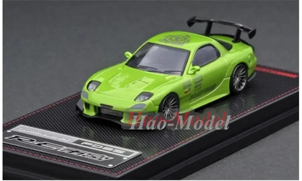 

IG 1/64 для Mazda RX7 FD3S RE Amemiya, модель автомобиля из сплава, литая под давлением, имитация игрушек, подарки на день рождения для мальчиков, хобби, демонстрационные украшения, зеленый цвет